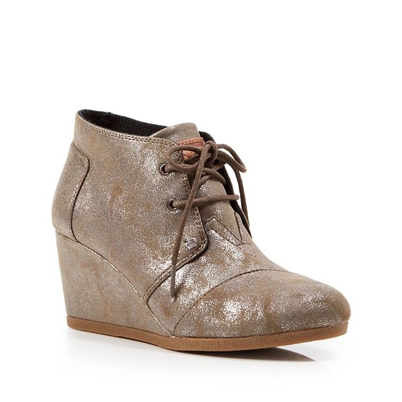 Toms Desert Wedge Metallic Bootie - Picture 1 of 6